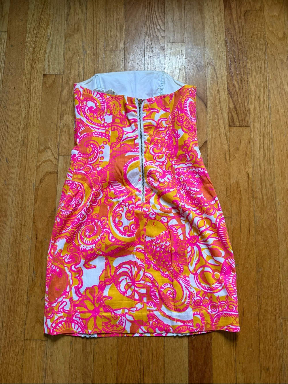 Lilly Pulitzer Pink and Orange Strapless Dress - Picture 2 of 5